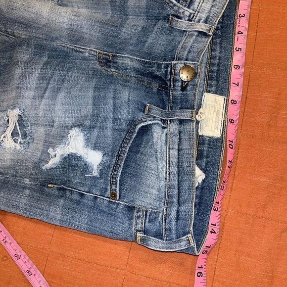 Current/Elliott The Stiletto Shredded Skinny Jeans Size 28 Blue Denim Womens - Picture 8 of 10